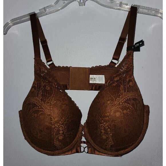 Aerie Plunge Push-up Bra Brown Molded Cup Removable Cookies MSRP $59.95 - Picture 1 of 8